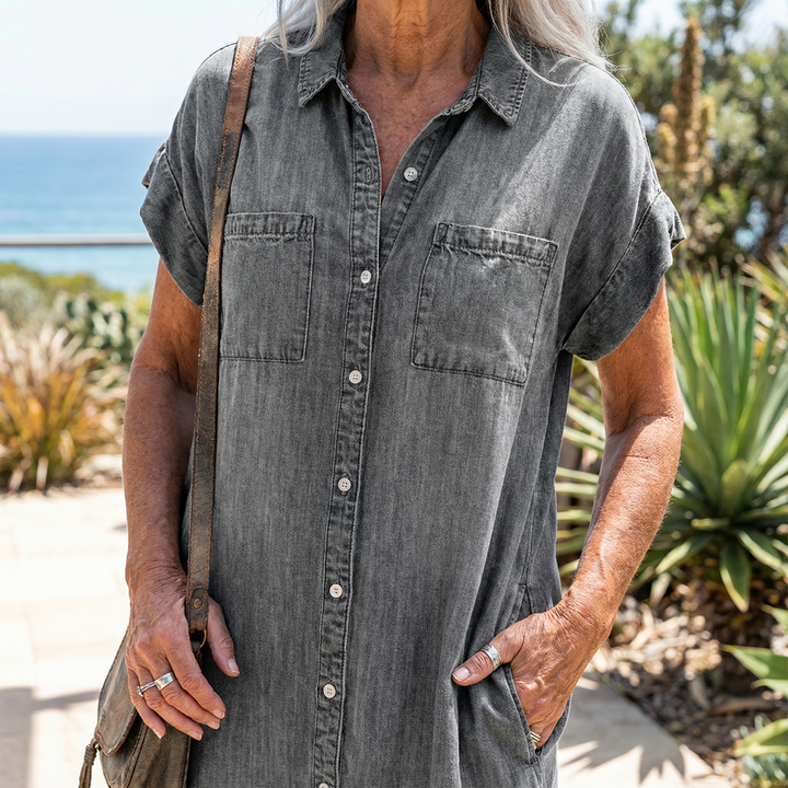 Natalie Casual Denim Print Dress