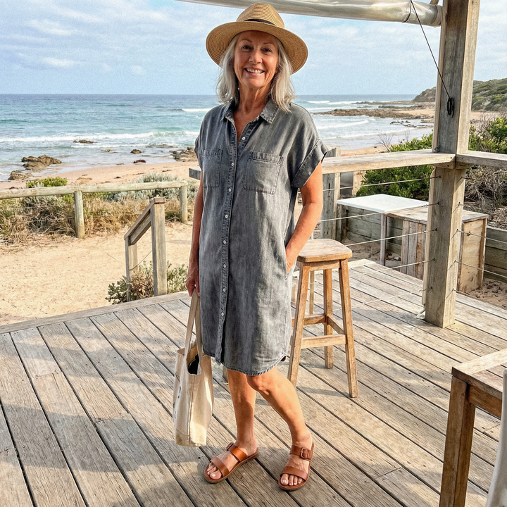 Natalie Casual Denim Print Dress