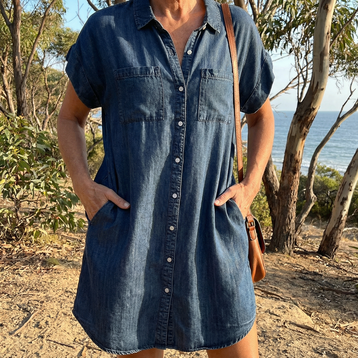 Natalie Casual Denim Print Dress