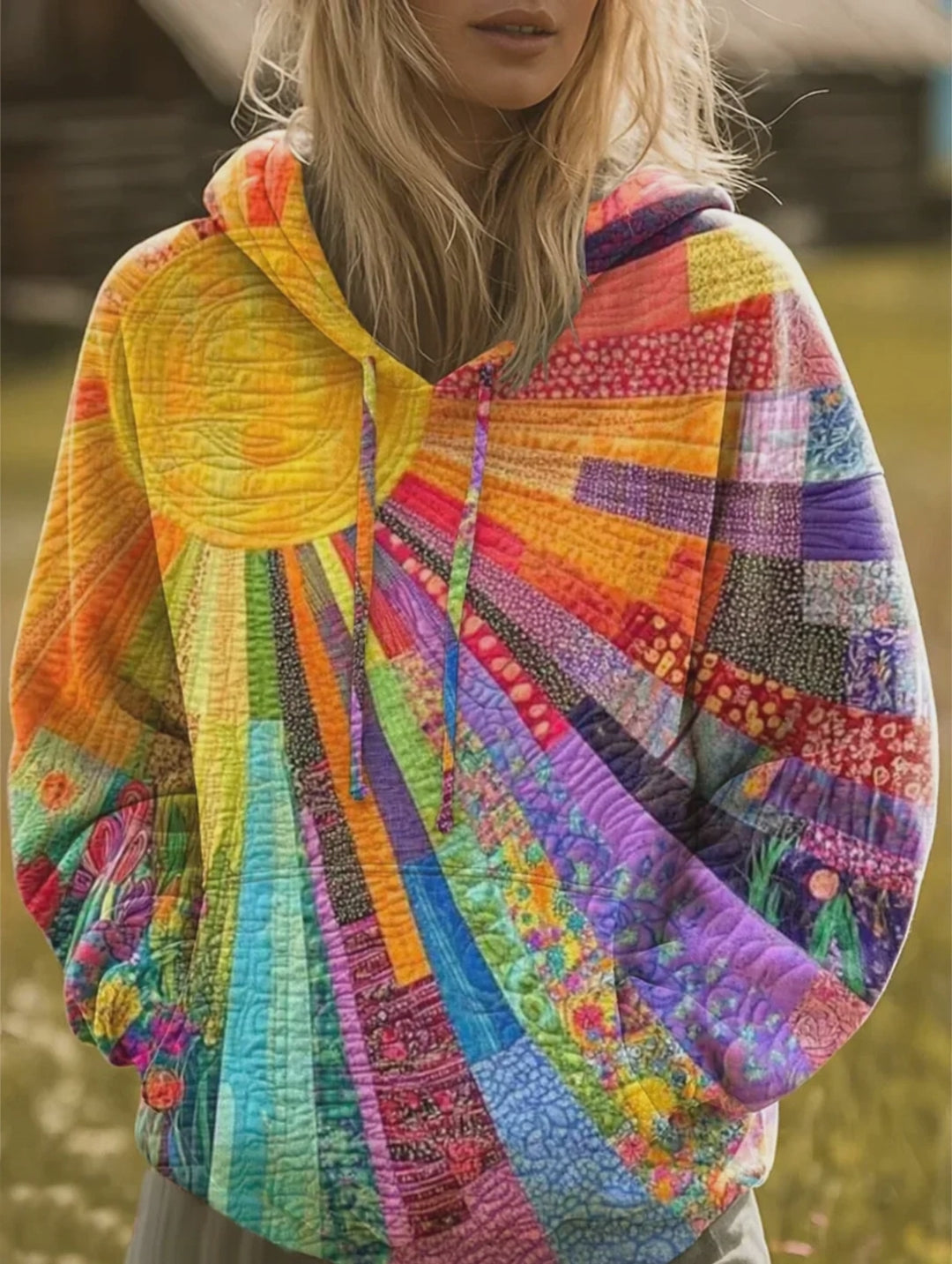 Klyra  Essential Patchwork Hoodie